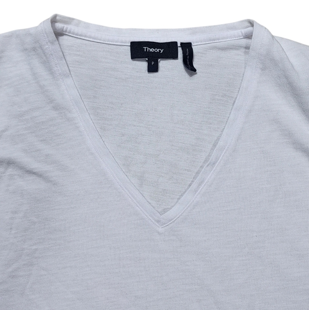 Theory Easy V-Neck Short Sleeve Tshirt Size P/S (Petite) Small - Picture 3 of 7